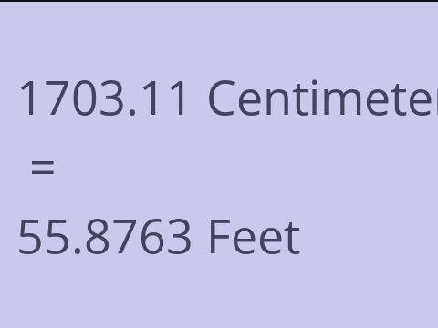 1703.11 CM TO FEET