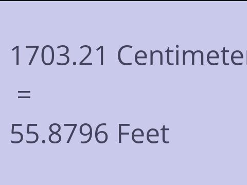 1703.21 CM TO FEET