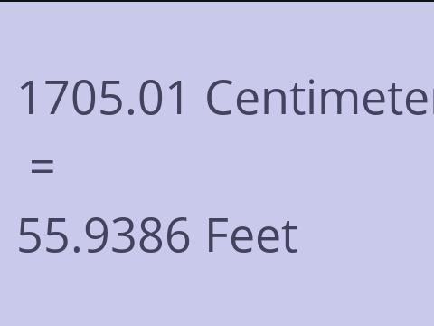 1705.01 CM TO FEET