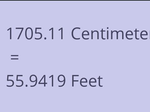 1705.11 CM TO FEET