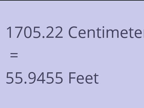 1705.22 CM TO FEET