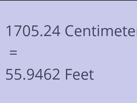 1705.24 CM TO FEET