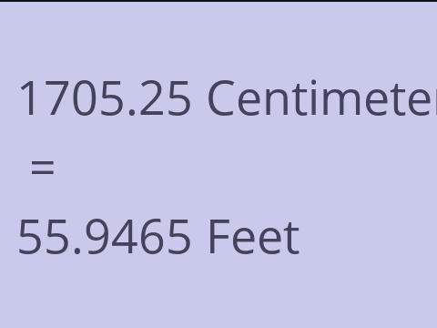 1705.25 CM TO FEET