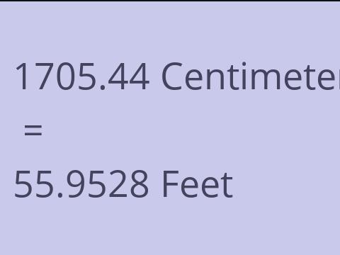 1705.44 CM TO FEET