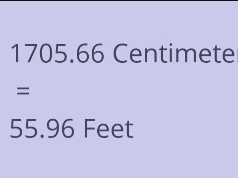 1705.66 CM TO FEET