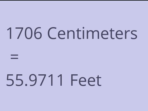 1706 CM TO FEET