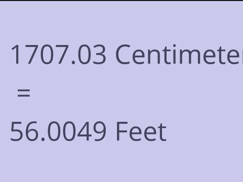 1707.03 CM TO FEET