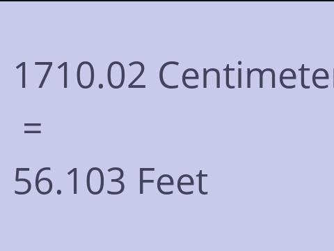 1710.02 CM TO FEET