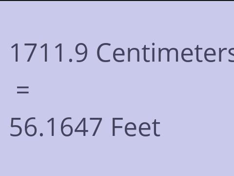 1711.9 CM TO FEET