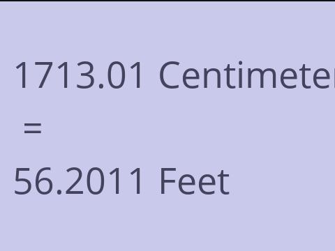 1713.01 CM TO FEET