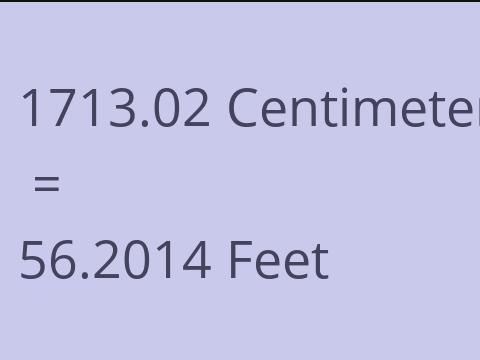 1713.02 CM TO FEET