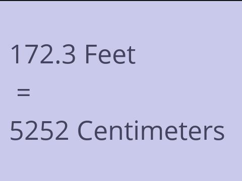 172.3 FEET TO CM