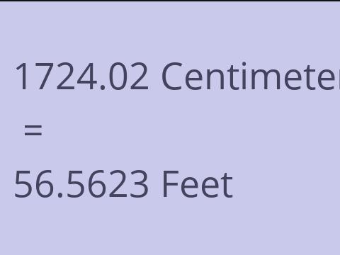 1724.02 CM TO FEET