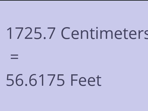 1725.7 CM TO FEET