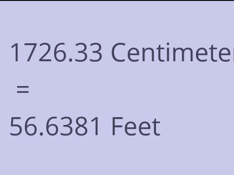 1726.33 CM TO FEET