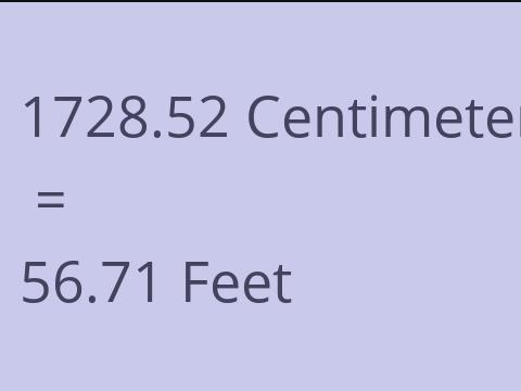 1728.52 CM TO FEET