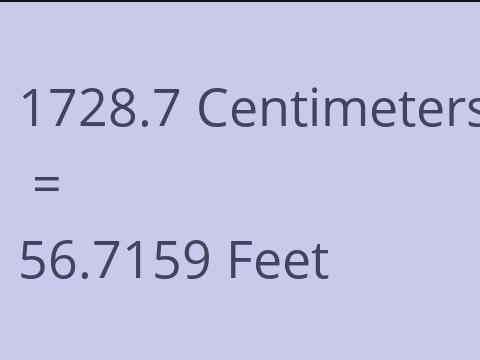 1728.7 CM TO FEET