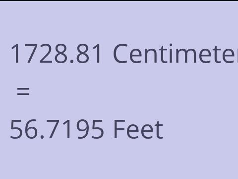 1728.81 CM TO FEET