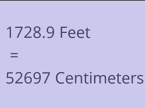 1728.9 FEET TO CM