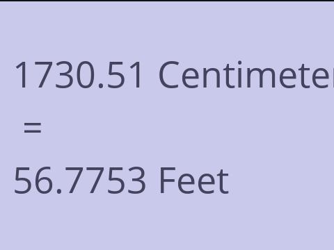 1730.51 CM TO FEET