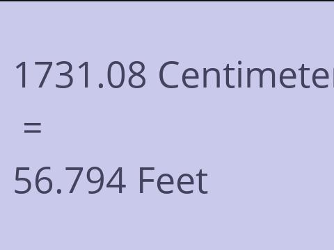 1731.08 CM TO FEET