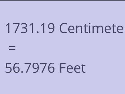 1731.19 CM TO FEET