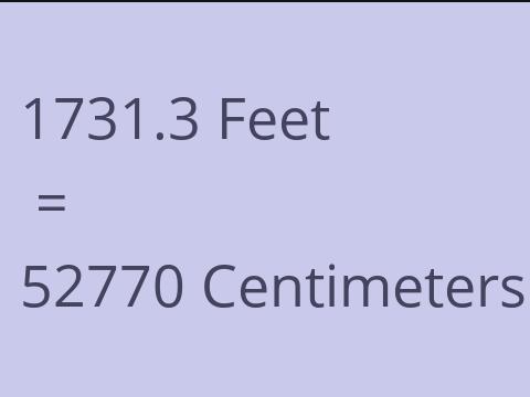 1731.3 FEET TO CM