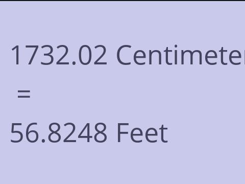 1732.02 CM TO FEET