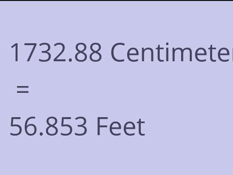 1732.88 CM TO FEET