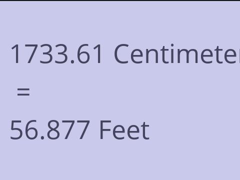 1733.61 CM TO FEET