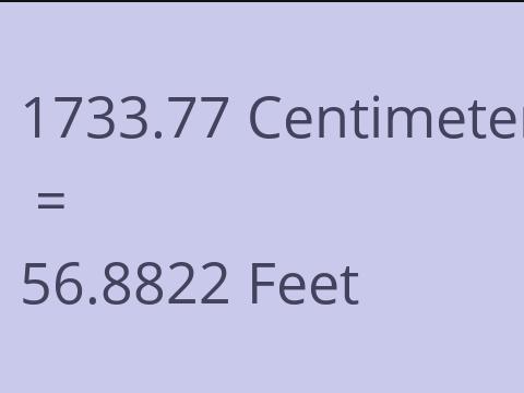 1733.77 CM TO FEET