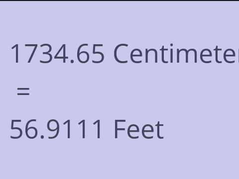 1734.65 CM TO FEET