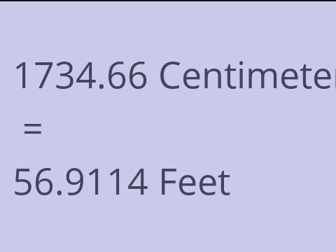 1734.66 CM TO FEET