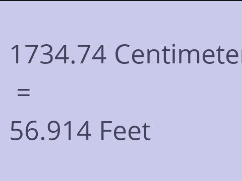 1734.74 CM TO FEET