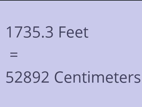 1735.3 FEET TO CM