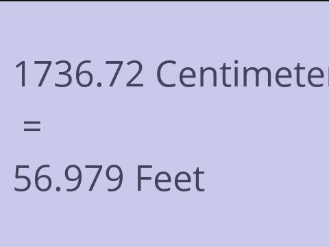 1736.72 CM TO FEET