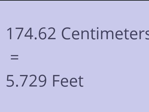 174.62 CM TO FEET