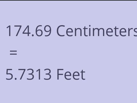 174.69 CM TO FEET