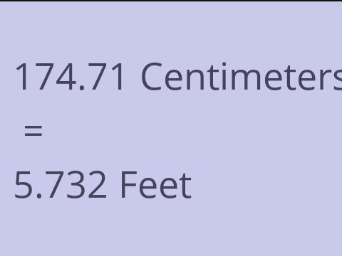 174.71 CM TO FEET