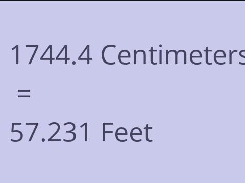 1744.4 CM TO FEET