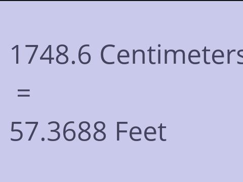 1748.6 CM TO FEET