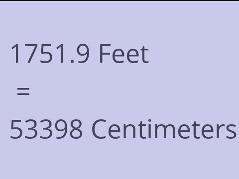 1751.9 FEET TO CM