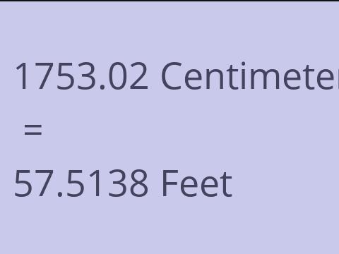 1753.02 CM TO FEET