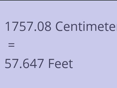 1757.08 CM TO FEET