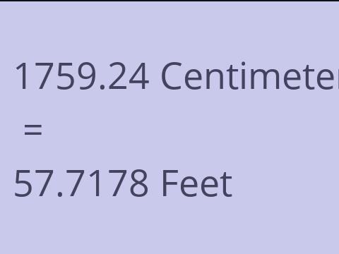 1759.24 CM TO FEET