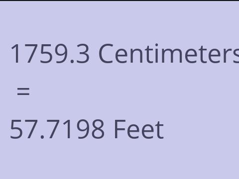 1759.3 CM TO FEET