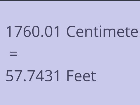 1760.01 CM TO FEET