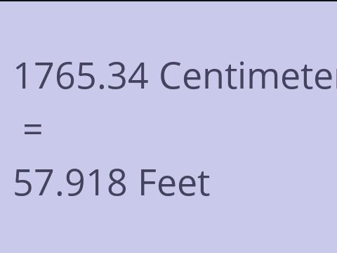 1765.34 CM TO FEET