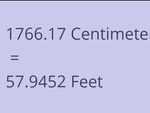 1766.17 CM TO FEET