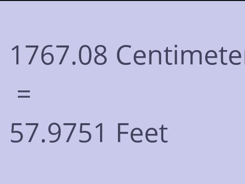 1767.08 CM TO FEET